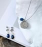 Necklace with kyanite and pearls, in 925 rhodium silver