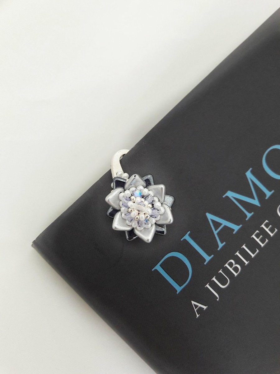 Flower Beadwork Bookmark