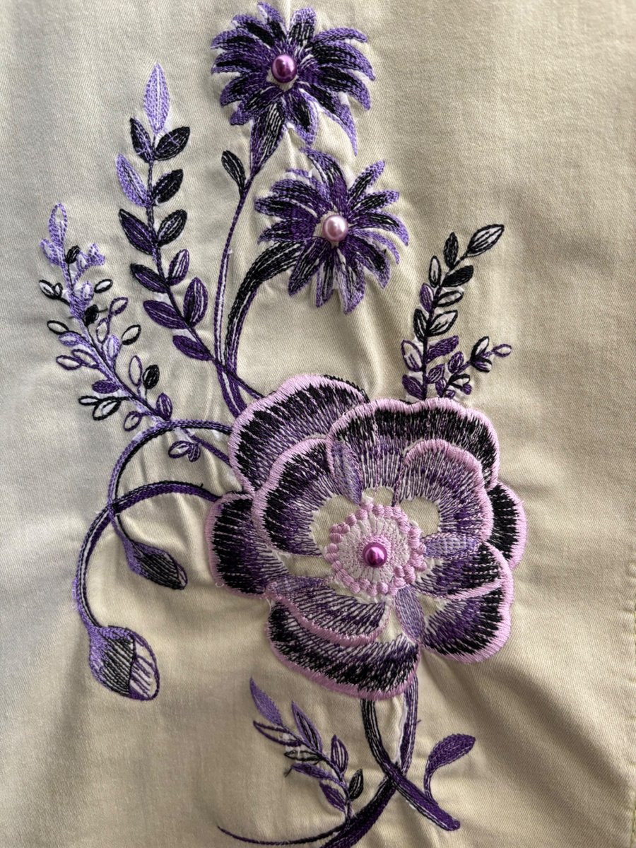 Beautiful and unusual hand embroidered poppy jacket, hand embellished. 
