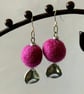 Merino wool ball earrings - Image 1