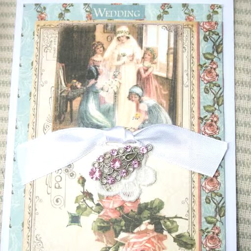 Pretty Wedding Card - Vintage-style wedding card - Special card