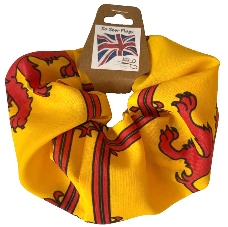 Scotland Rampant Lion Flag Hair Scrunchie Scrunchies Accessory Band Elastic