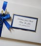 Wedding guest book with lilies, royal blue and white wedding guest book - Image 1