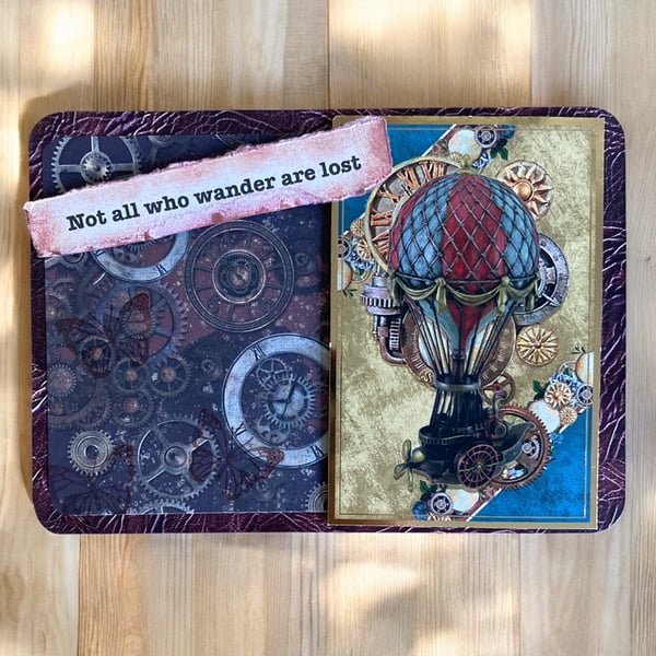 Steampunk Positivity Postcard – “Not All Who Wander Are Lost”