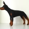 Doberman Pincher,  needle felted , wool sculpture 