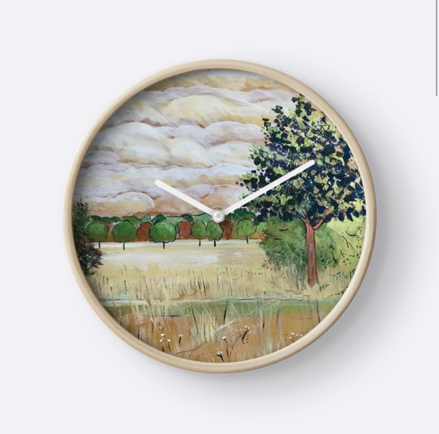 Beautiful Wall Clock Featuring The Painting ‘Anticipating Autumn’