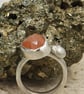 Rose Cut Peach Moonstone Slice Ring - Image 6
