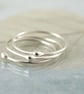 Stacking Ring Set - Silver Argentium Rings - Elegant Set of 3 Stackable Rings