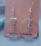 Real Amethysts Beaded Silver Drop Hoop Earrings - Image 1