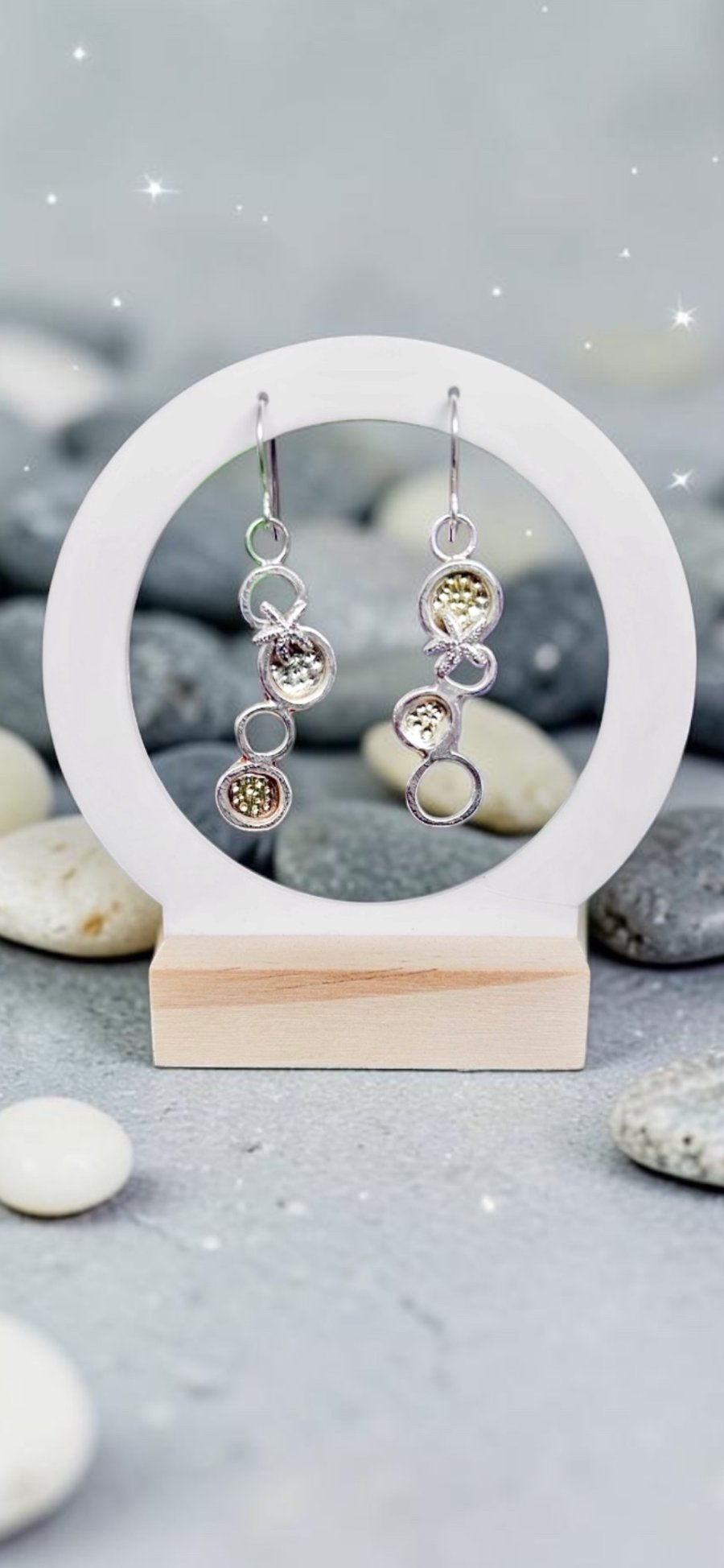 Sterling Silver Pebble Coastal Earrings  - Gift Boxed