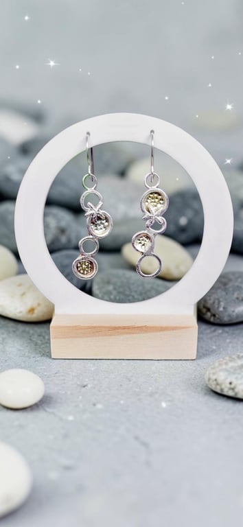 Sterling Silver Pebble Coastal Earrings  - Gift Boxed