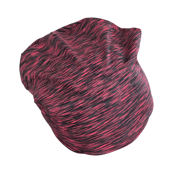 Running Hat, Slouchy Beanie Hat, Pink and Black Lightweight Beanie Hat, Casual H