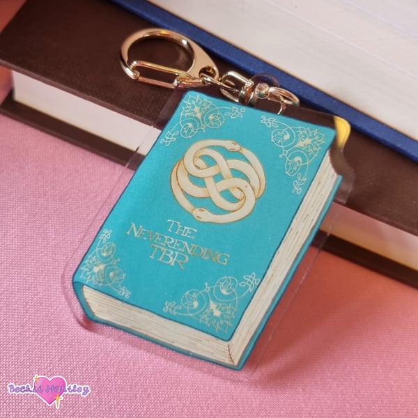 Neverending TBR Keychain - Double Sided Keychain - Bookish Gifts, Accessories
