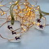 Fused glass snowflake or reindeer decoration