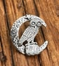 Owl Brooch Sterling Silver Tack Pin Brooch