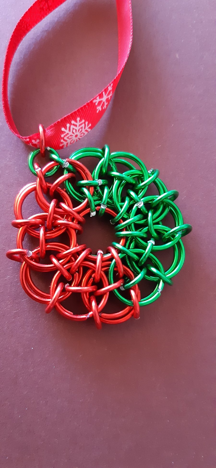 Chainmail Christmas decoration bauble 