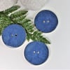6cm  Big Rich Blue Handmade Ceramic Button - 6cm Buttons