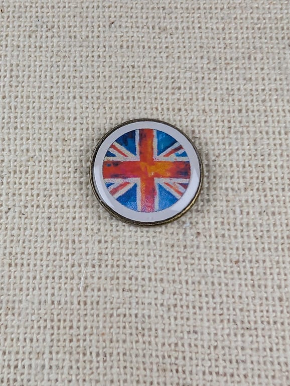Union Jack Flag Badge - Large Resin Topped Pin Badge - British flag Pin