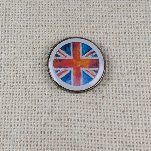 Union Jack Flag Badge - Large Resin Topped Pin Badge - British flag Pin