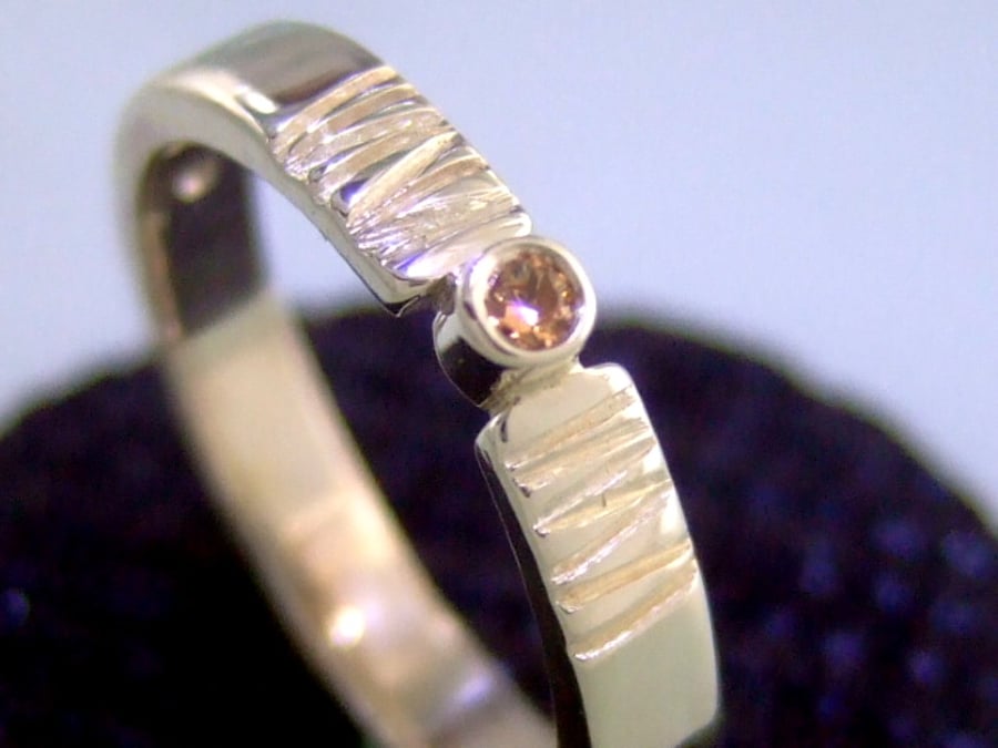 Sterling silver solitaire ring