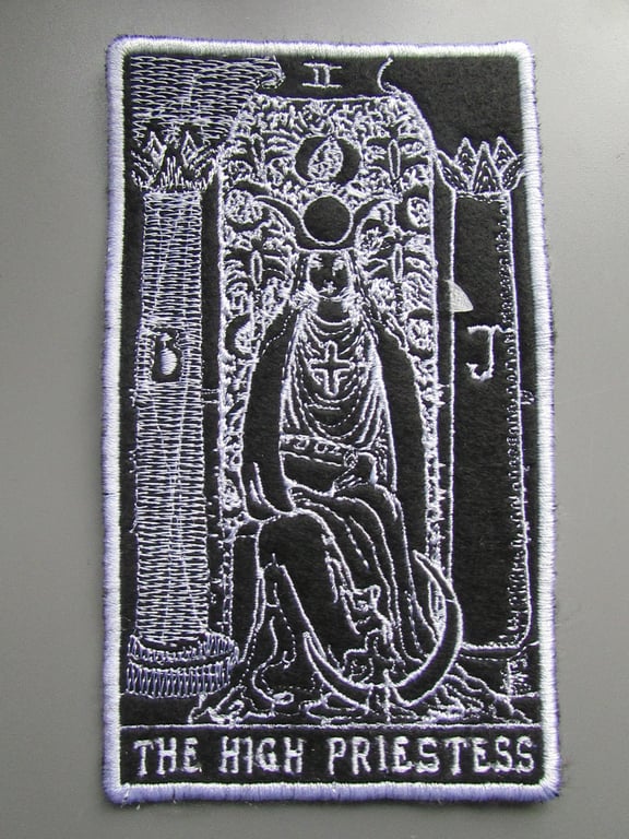 The High Priestess Tarot Card Embroidered  Sew on Applique Patch