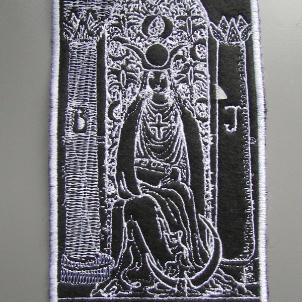 The High Priestess Tarot Card Embroidered  Sew on Applique Patch