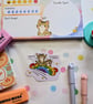 Funny Chaos Cat Sticker, Overstimulated Caffeinated Tabby Decal, Relatable  - Image 2