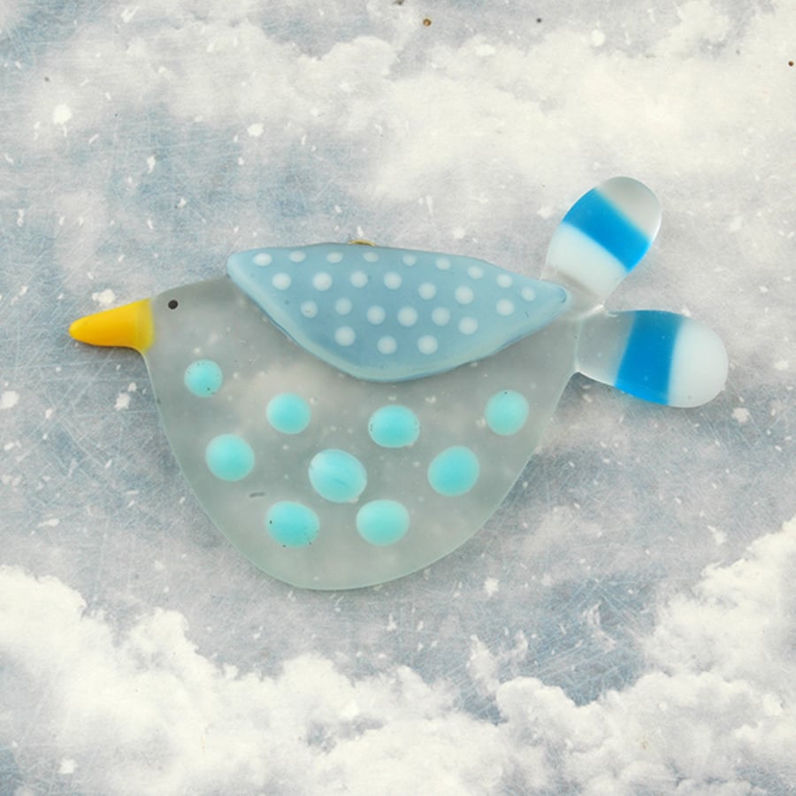 Fused Glass Little Bird Decoration