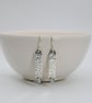 Sterling Silver Long Drop Topaz Earrings