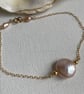 Natural freshwater coin pearl chain bracelet - Image 1