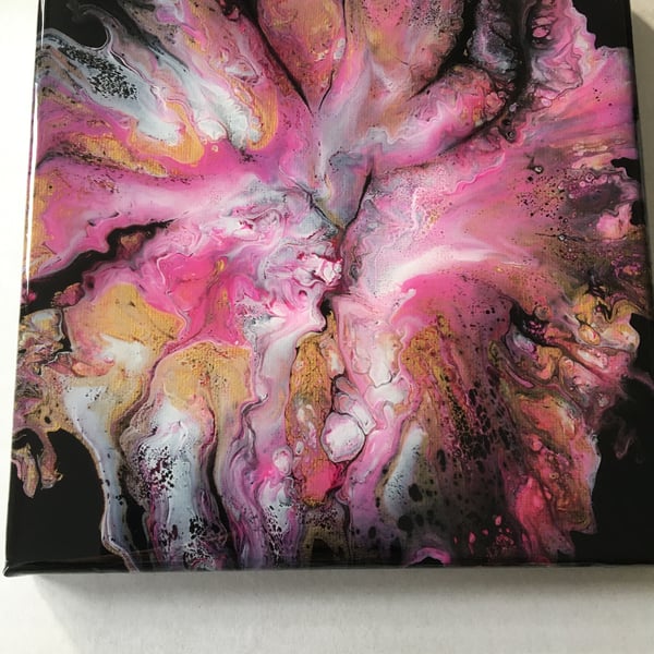 Original fluid art dutch pour painting, from abstract flower collection 1 of 5 