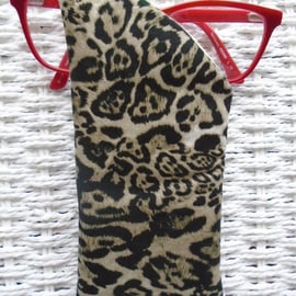 Snow Leopard Print Glasses Case Lined & Padded 