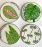 Hand Painted Botanical Ceramic Coaster, Pottery Plant Coasters - Image 10