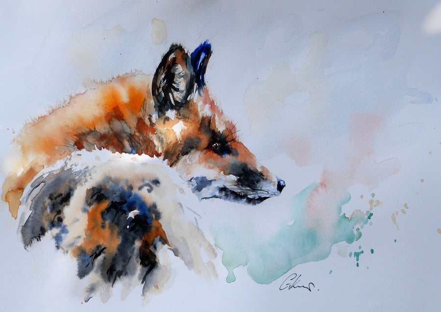 Fox, Original Watercolour Painting.