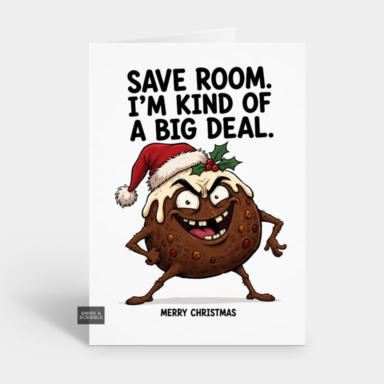 Funny Christmas Card - Big Deal Pudding