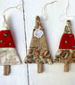 Trio of Mini Christmas trees, dress your tree, plastic free