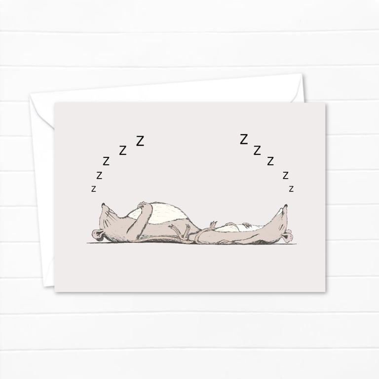Sleeping Mice Greeting Card: Cute Hand Drawn Pencil Illustration (202)