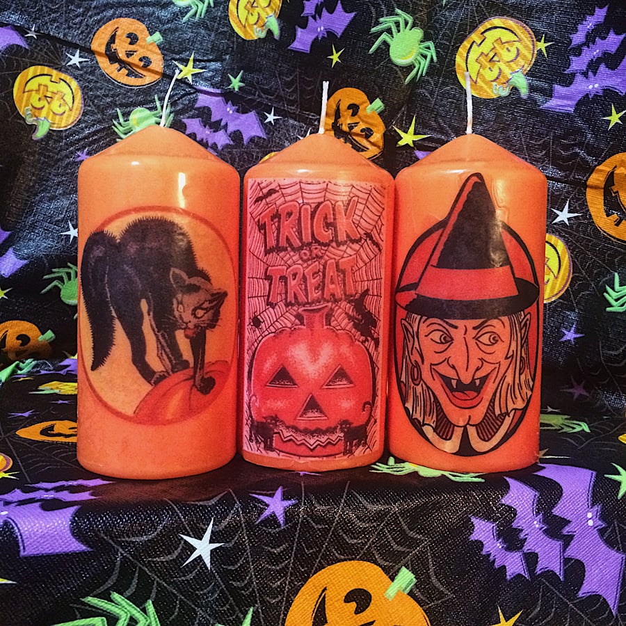 Retro Kitsch Halloween Scented Candles 