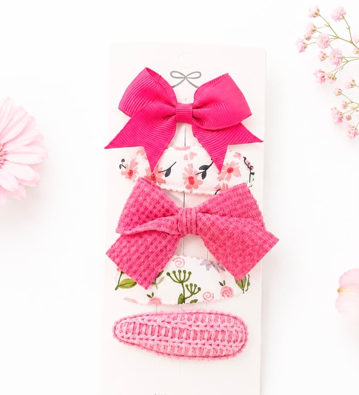Set of 5 Pretty Girls Hair Clips Pinks