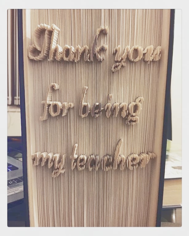 Thank you for being my teacher CUT & FOLD Book Folding Pattern - EMAILED PDF