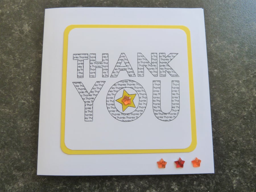 yellow thank you card