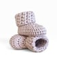 Newborn Baby Booties with Puff Stitch Cuff