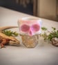 Pink & Gold Resin Skull Ornament – Gothic Home Decor
