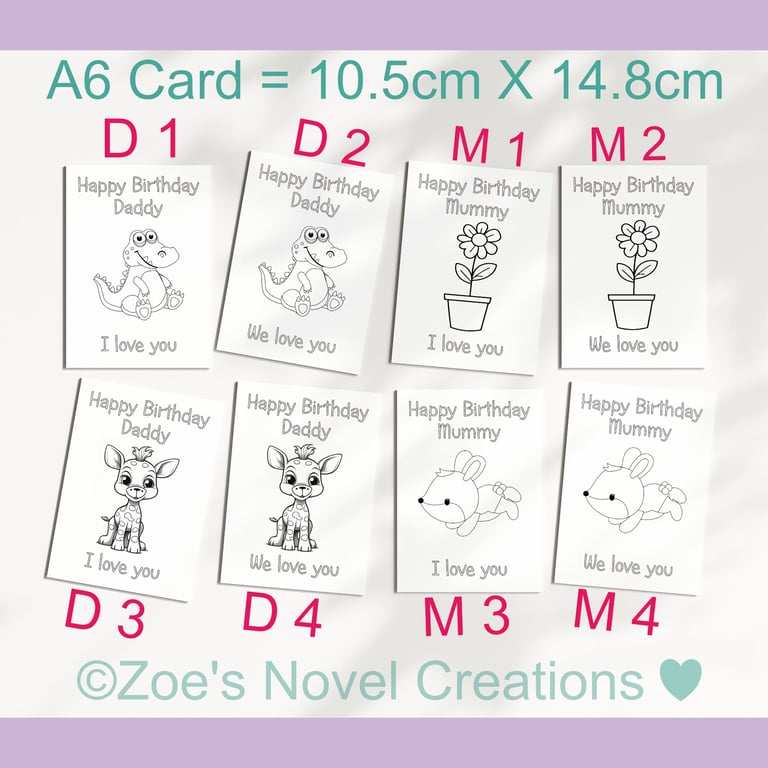 Colouring In Birthday Card from kids