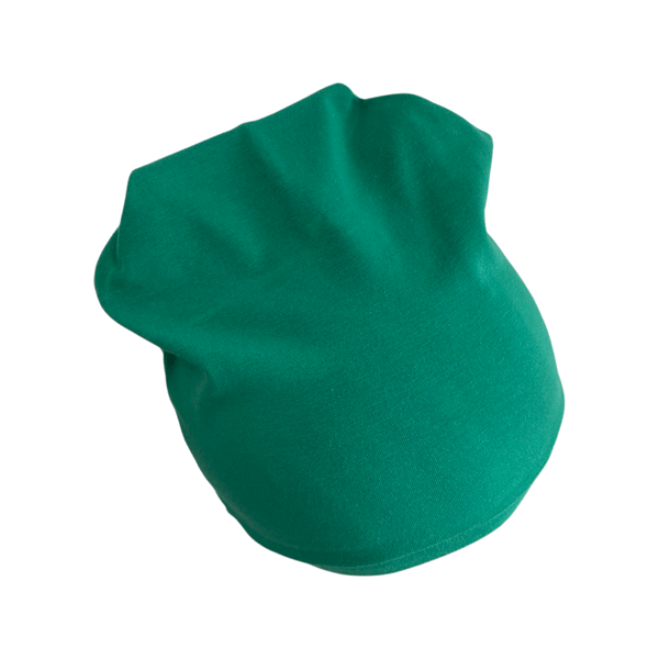 Basic Green Unisex Beanie Hat, Plain Cancer Chemo Adult Beanie Hat Cap