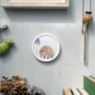 Hedgehog and forget me not mini wall plate 