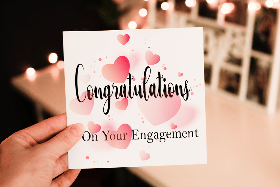 Congratulations On Your Engagement Card, Personalised Card for Engagement