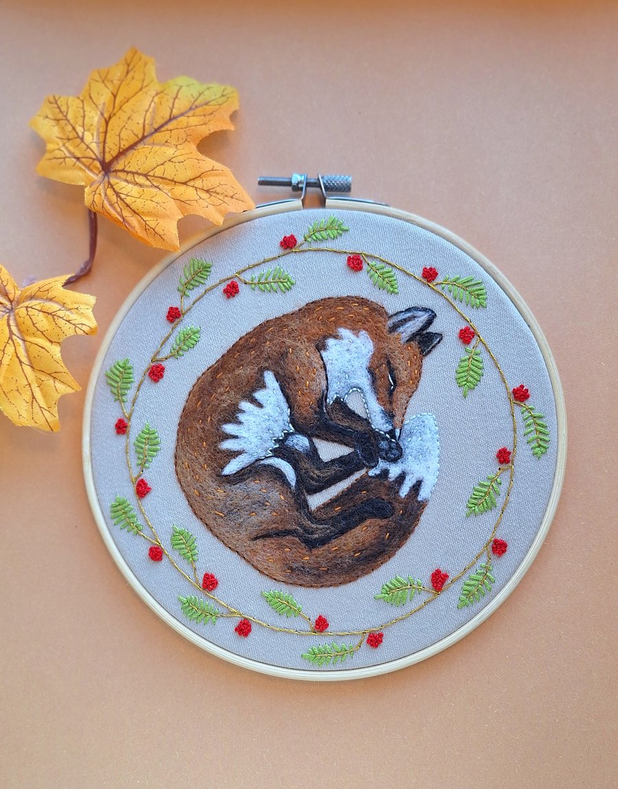 Fox Embroidery Hoop