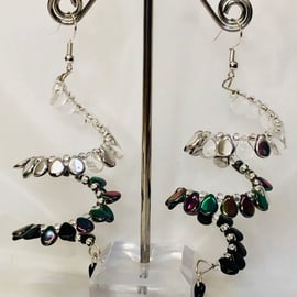 Black ombré chandelier earrings 