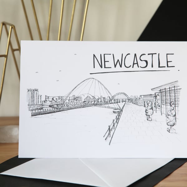 Newcastle Skyline Greetings Card